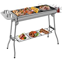 Los mejores  - Femor Barbacoa Portátil de Acero Inoxidable- Parrilla de Carbón- Barbacoa Plegable- Barbacoa de Exteriores para BBQ- 73…